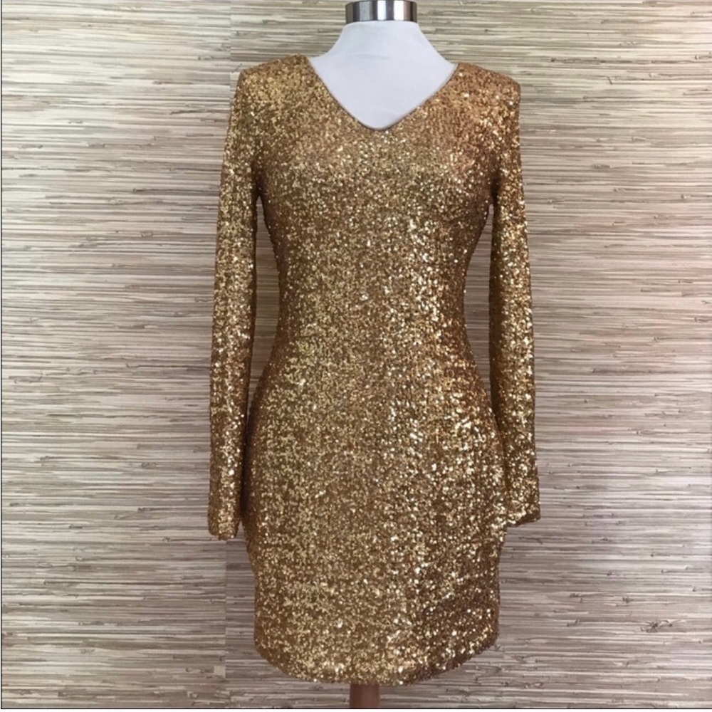 Ark & Co. Gold Sequin Dress